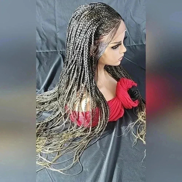 Beautiful Braided lace wig, short wig ombre wigs, afro wig, 100% handmade NWT - Picture 14 of 15